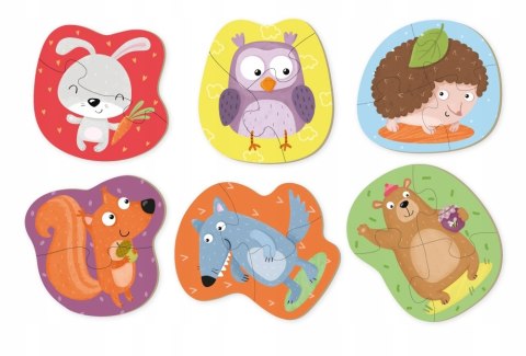 Moje PIerwsze Puzzle Dodo 18 elementów Puzzle 2-3-4 Zwierzęta leśne