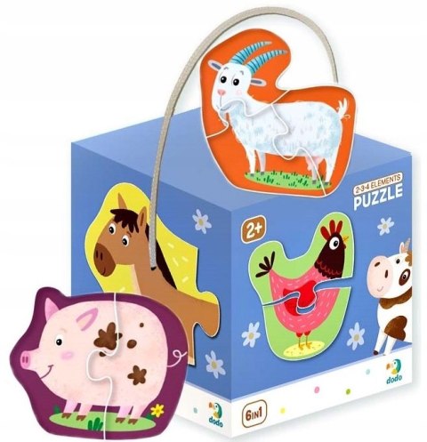 Moje Pierwsze Puzzle 6w1 Dodo Toys 2-3-4 Zwierzęta domowe 6 Układanek