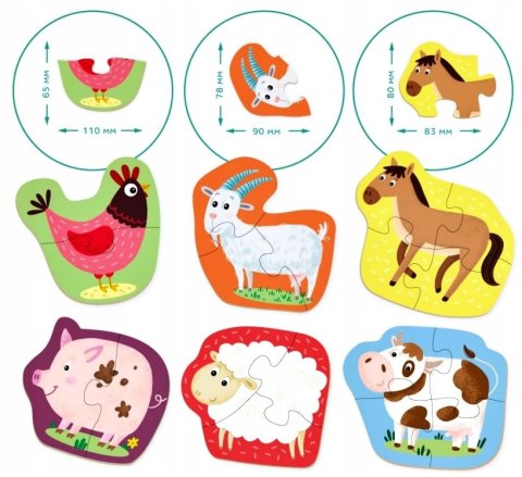 Moje Pierwsze Puzzle 6w1 Dodo Toys 2-3-4 Zwierzęta domowe 6 Układanek