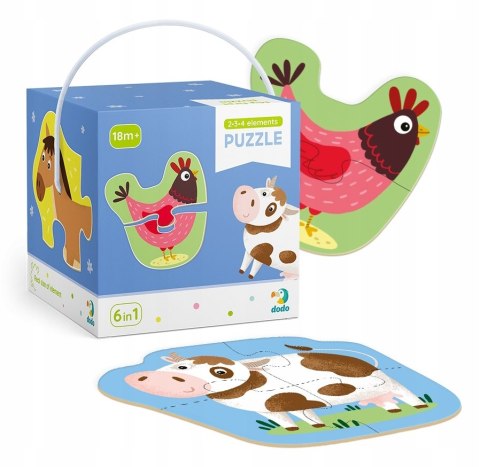 Moje Pierwsze Puzzle 6w1 Dodo Toys 2-3-4 Zwierzęta domowe 6 Układanek