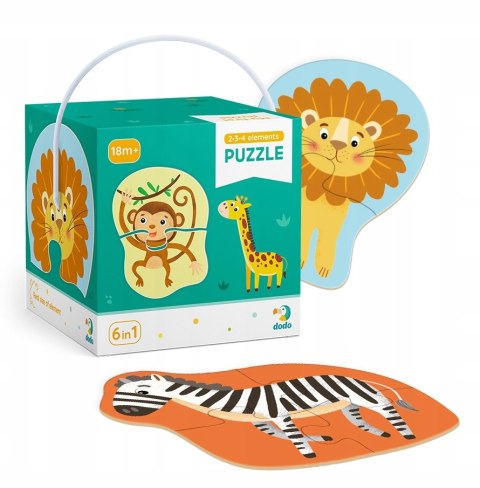 Moje Pierwsze Puzzle Dodo 2-3-4 elementy Zwierzęta Egzotyczne