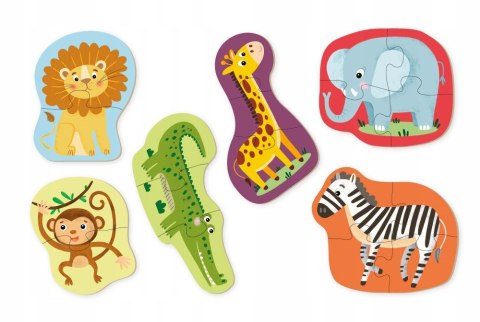 Moje Pierwsze Puzzle Dodo 2-3-4 elementy Zwierzęta Egzotyczne