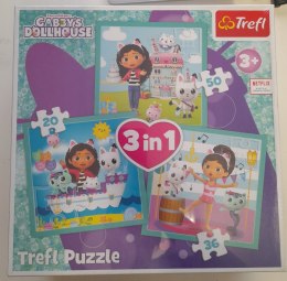 OUTLET Puzzle 3w1 Koci Domek Gabi Aktywności Gabbi 34871 Trefl