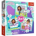 OUTLET Puzzle 3w1 Koci Domek Gabi Aktywności Gabbi 34871 Trefl