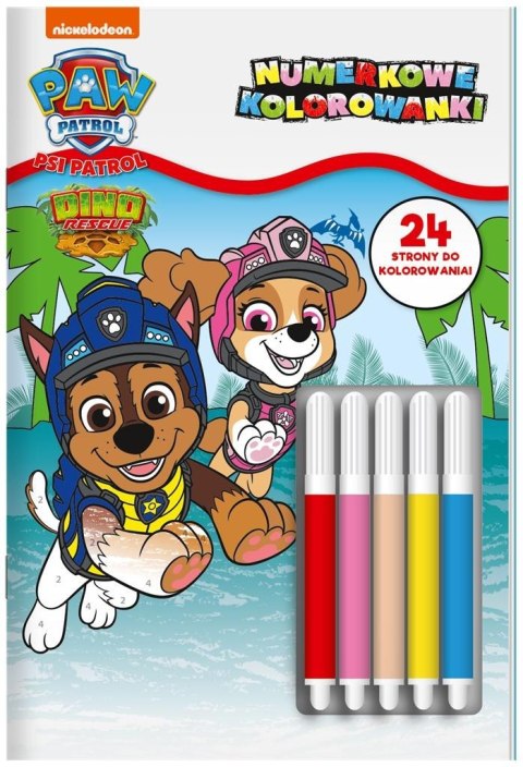 Psi Patrol. Numerkowe kolorowanki Dino Rescue