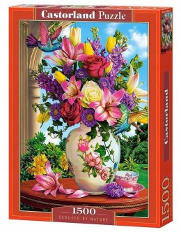 Puzzle 1500 elementów Wazon z kwiatami Kolibry Castorland
