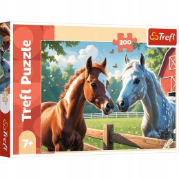 Puzzle 200 elementów Konie na polanie 13328 Trefl