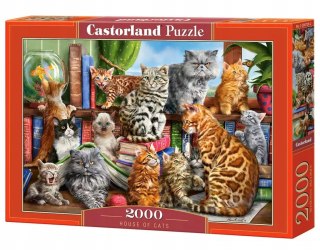 Puzzle 2000 elementów Dom kotów Kotki Castorland