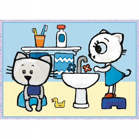 Puzzle 4w1 Dzień Kici Koci 34372 Trefl 3+ 12,15,20,24 Kicia Kocia trzylatka