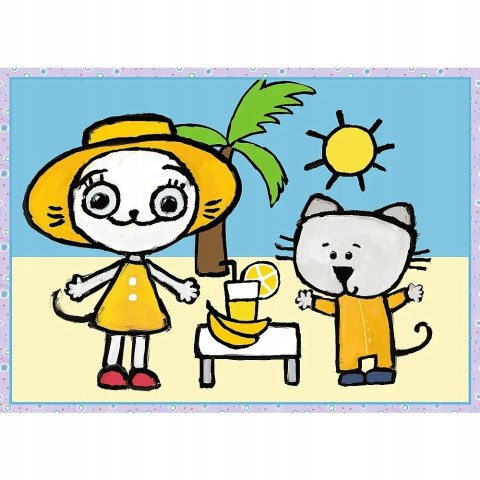 Puzzle 4w1 Dzień Kici Koci 34372 Trefl 3+ 12,15,20,24 Kicia Kocia trzylatka