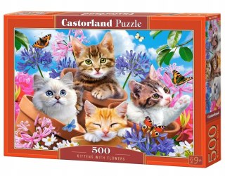 Puzzle 500 elementów Kociaki w Kwiatach Castorland