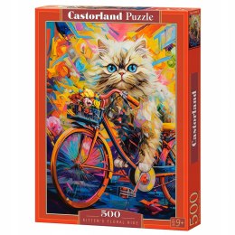 Puzzle 500 elementów Kwiatowa przejażdżka kociaka Castorland