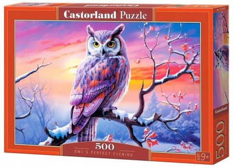 Puzzle 500 elementów Perfekcyjny wieczór sowy Sowa Castorland