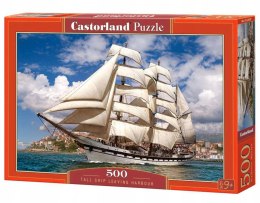 Puzzle 500 elementów Wysoki statek odpływający z Harbour Castorland