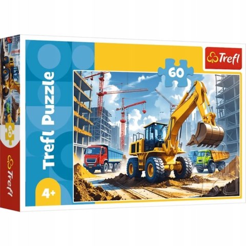 Puzzle 60 elementów Traktor koparko - ładowarka Koparka 17406 Trefl