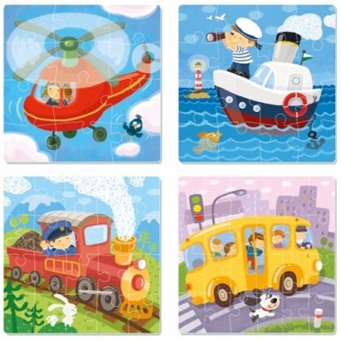 Puzzle Dodo 4w1 72 elementów Transport 12,16,20,24