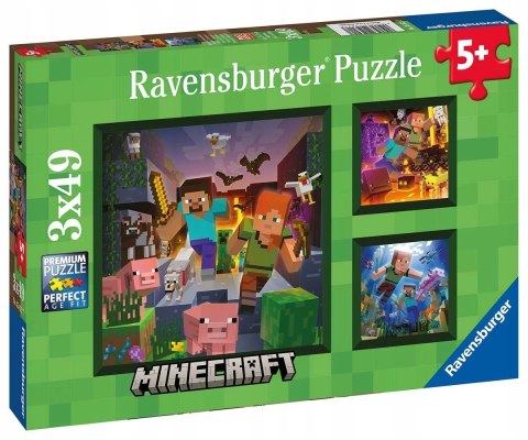 Ravensburger Puzzle Minecraft 3x49 elemementów 3w1