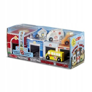 Układanka drewniana Melissa And Doug Garaże z samochodami 13576 Garaż