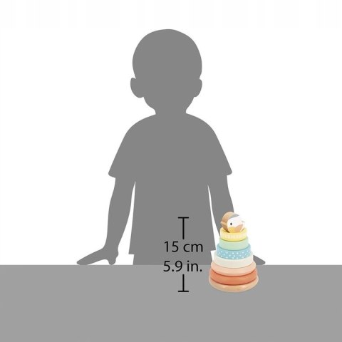 Układanka piramida drewniana Gniazdko Pure zabawka edukacyjna 12m+, Janod
