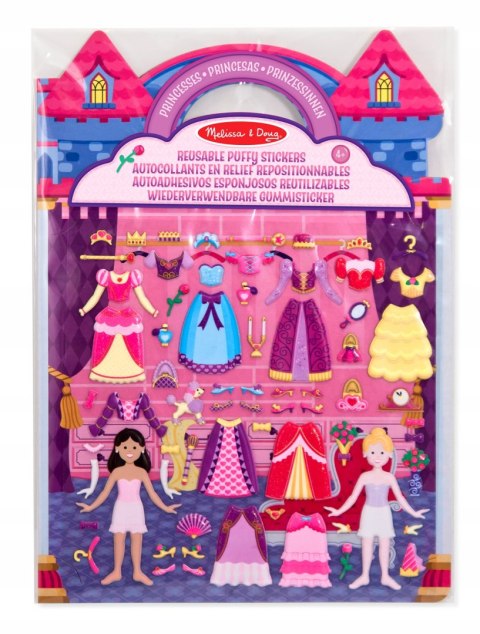 Wypukłe Naklejki Księżniczki Wielokrotnego Użytku Melissa & Doug Królewny