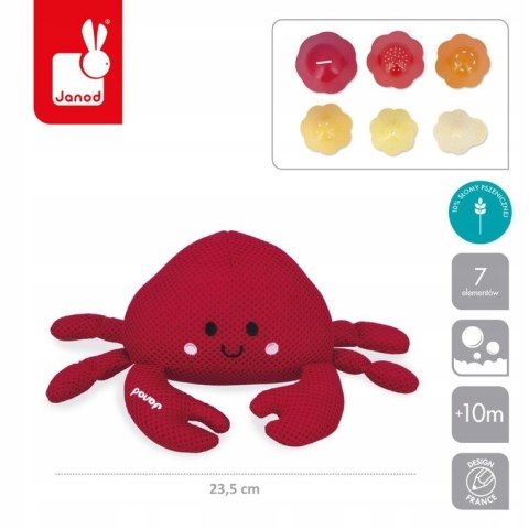 Zabawka do kąpieli krab z muszelkami 10 m+ Janod