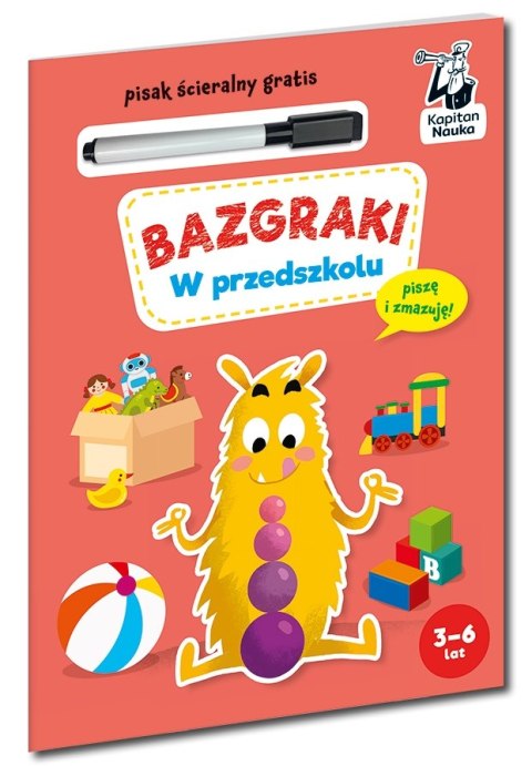 Bazgraki w przedszkolu Kapitan Nauka Piszę i zmazuję + Pisak ścieralny