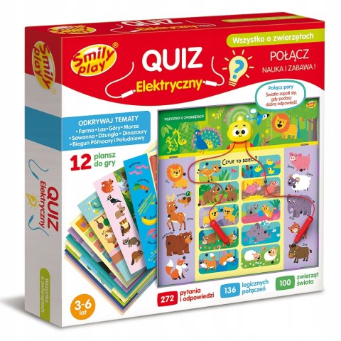 Gra planszowa Quiz elektryczny Wszystko o Zwierzętach Smily play 3-6 lat