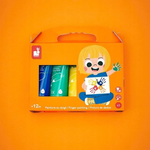 Janod Farbki do malowania rękami 5 kolorów 12m+ J07403