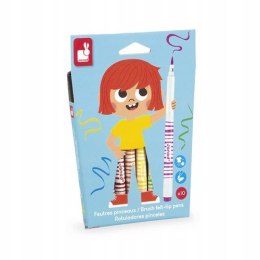 Janod Flamastry pędzelkowe 10 kolorów 3+ J07411 Mazaki