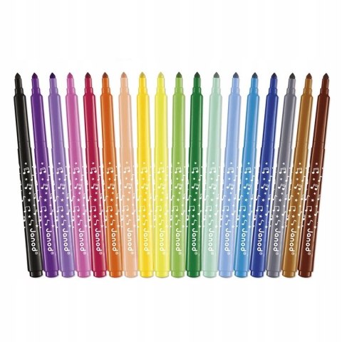 Janod Flamastry pisaki z filcową końcówką 18 kolorów 3+ Janod J07407