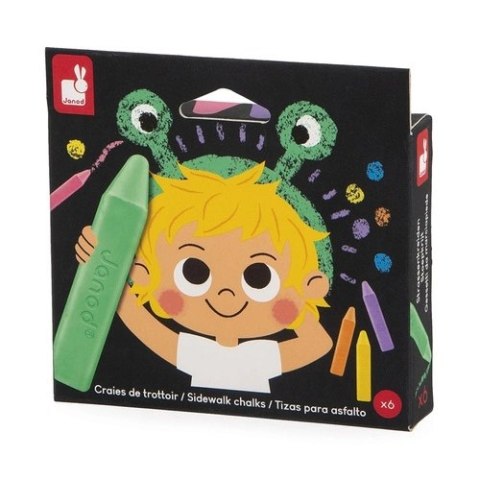 Janod J07417 Kreda chodnikowa 6 kolorów 3+