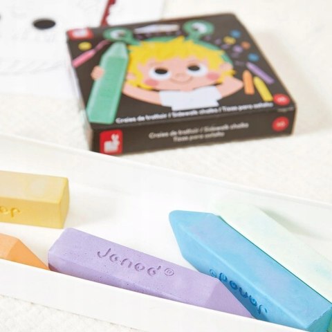 Janod J07417 Kreda chodnikowa 6 kolorów 3+