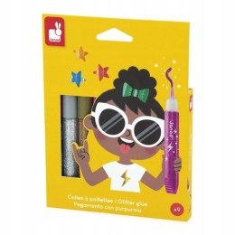 Janod Klej z brokatem w tubkach 9 kolorów 3+ J07418