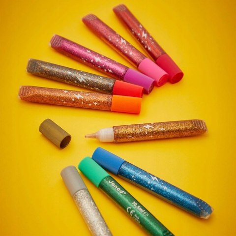 Janod Klej z brokatem w tubkach 9 kolorów 3+ J07418