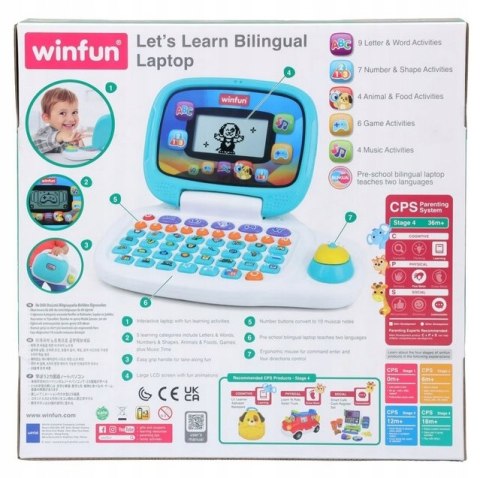 Laptop edukacyjny dwujęzyczny dla dzieci Winfun 240401 Interaktywny