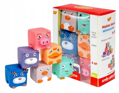 Miękkie klocki sensoryczne 6 elementów Smily Play