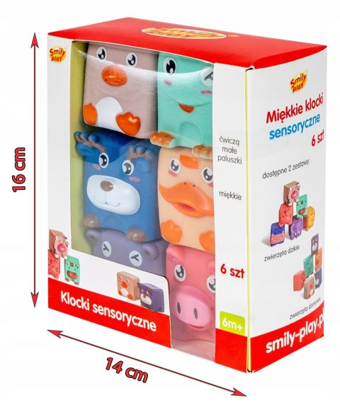Miękkie klocki sensoryczne 6 elementów Smily Play