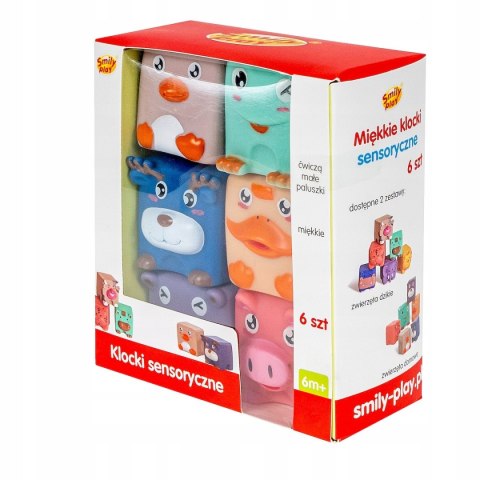 Miękkie klocki sensoryczne 6 elementów Smily Play