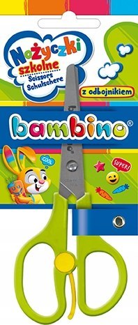 Nożyczki Szkolne Bambino z Odbojnikiem Zielone
