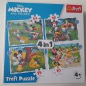 OUTLET Puzzle 4w1 Myszka Mickey i Przyjaciele 34604 Trefl