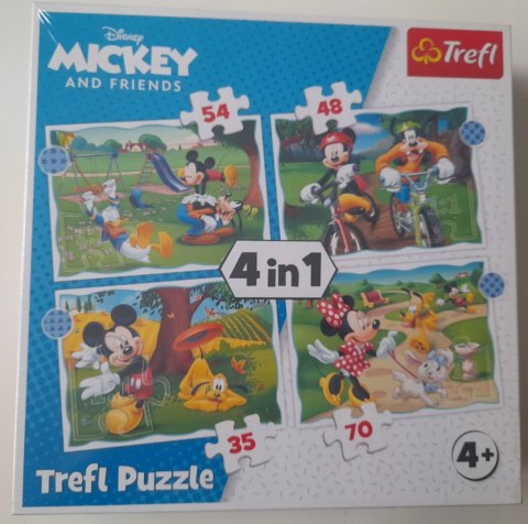 OUTLET Puzzle 4w1 Myszka Mickey i Przyjaciele 34604 Trefl