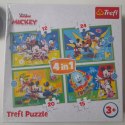 OUTLET Puzzle 4w1 Myszka Mickey i Przyjaciele 34616 Trefl