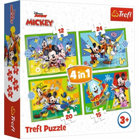 OUTLET Puzzle 4w1 Myszka Mickey i Przyjaciele 34616 Trefl