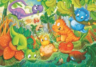 Puzzle 24 elementów Dinusie Dinozaury 28524 Maxi Super Kolor 3+ Clementoni
