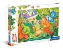 Puzzle 24 elementów Dinusie Dinozaury 28524 Maxi Super Kolor 3+ Clementoni