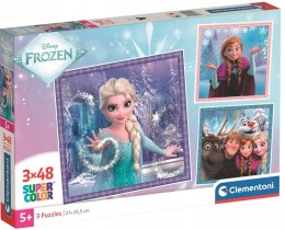 Puzzle 3 x 48 elementów 25021 Frozen Kraina Lodu Super kolor Clementoni