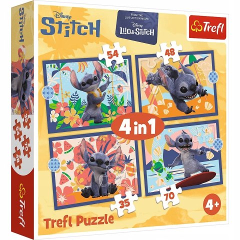 Puzzle 4w1 Wakacje na Hawajach Disney Lilo Stitch 34666 Trefl 4+