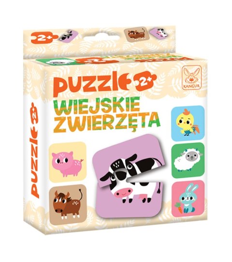 Puzzle Układanka dla dwulatka Wiejskie Zwierzęta Kangur 2+