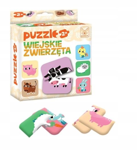 Puzzle Układanka dla dwulatka Wiejskie Zwierzęta Kangur 2+