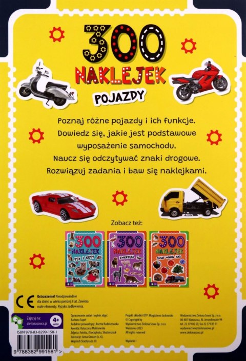 300 naklejek Pojazdy Zielona Sowa Naklejki